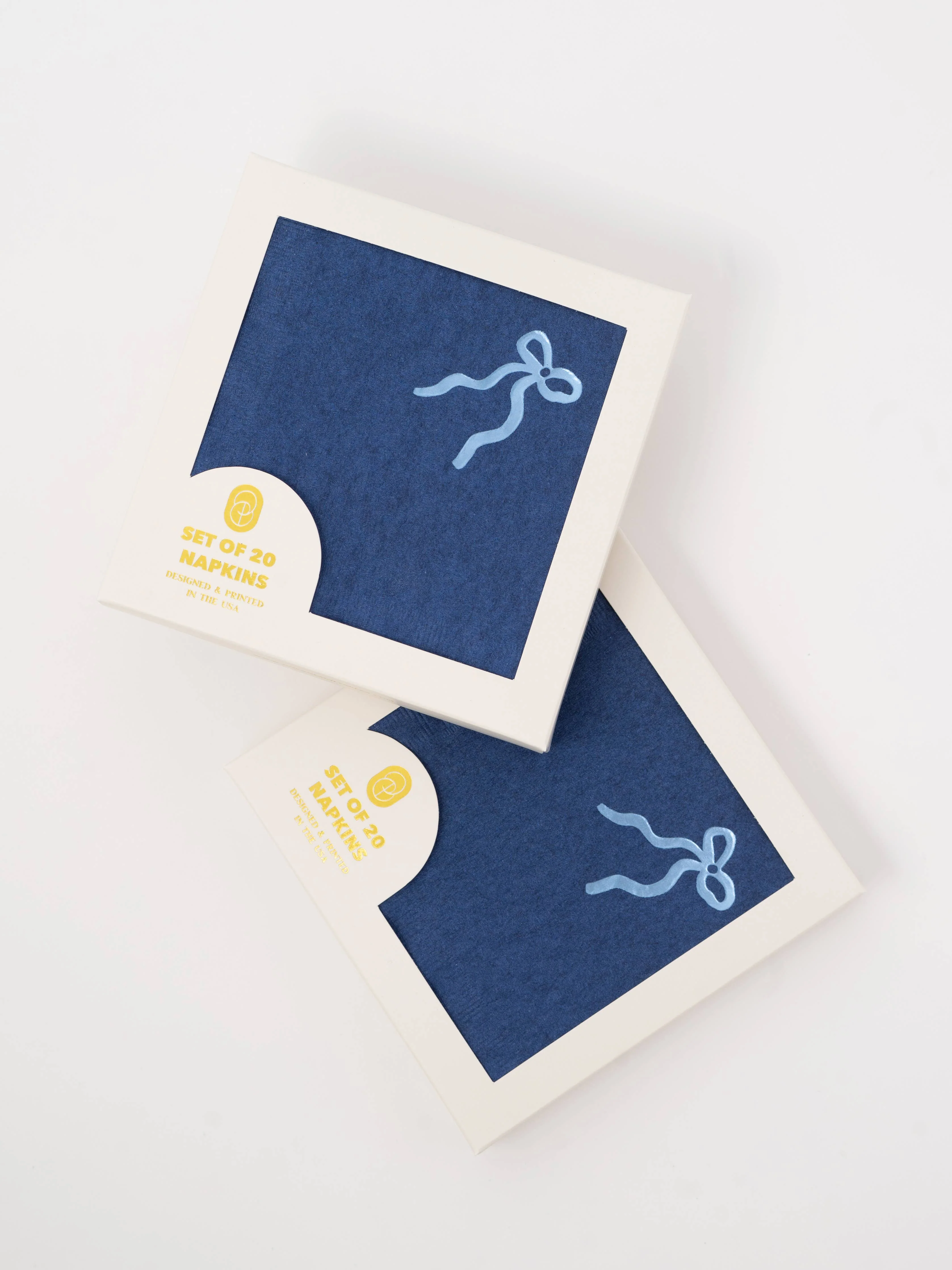 Coquette Navy Bow Paper Napkin Set - Image 3
