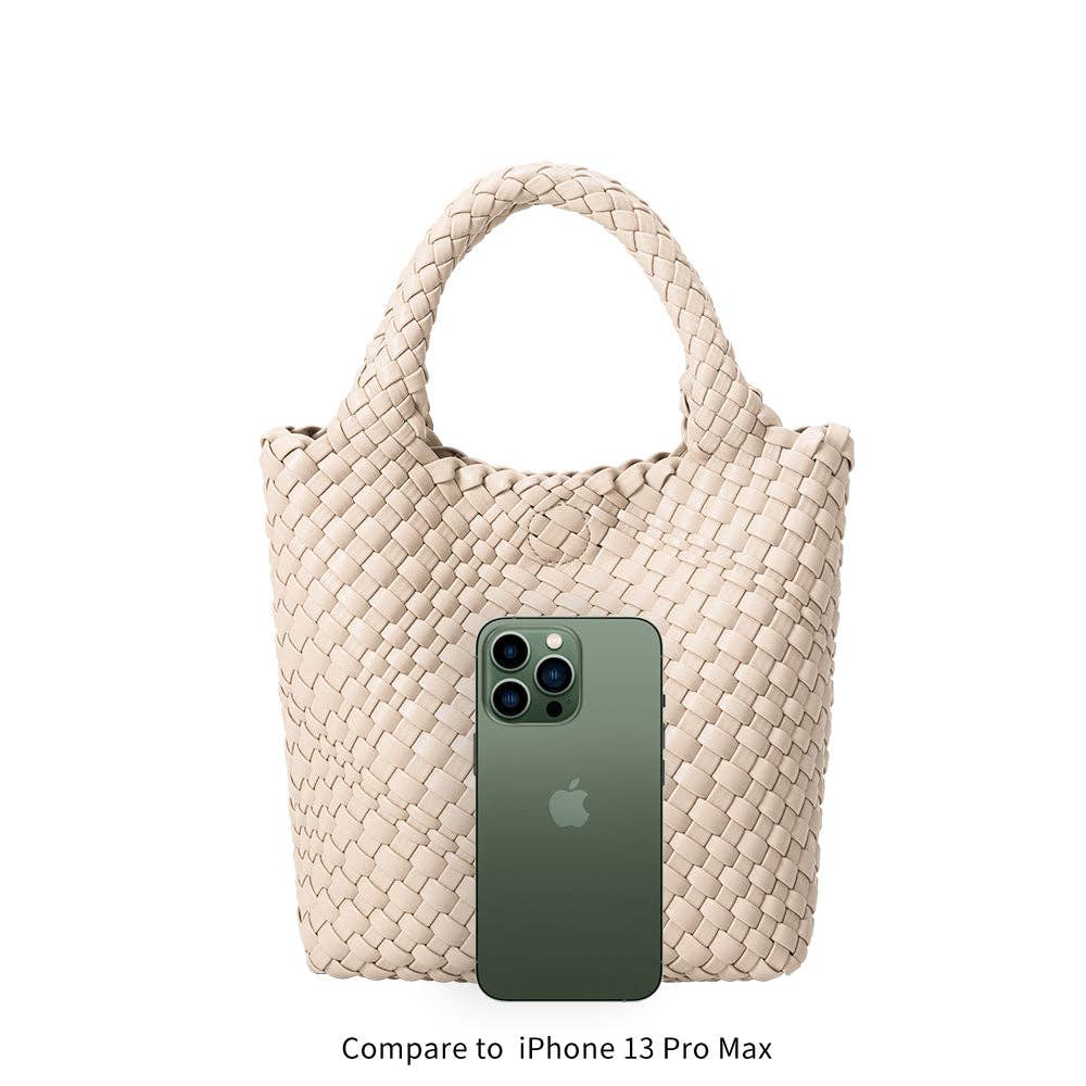 Eloise Woven Small Green Tote Bag - Image 6