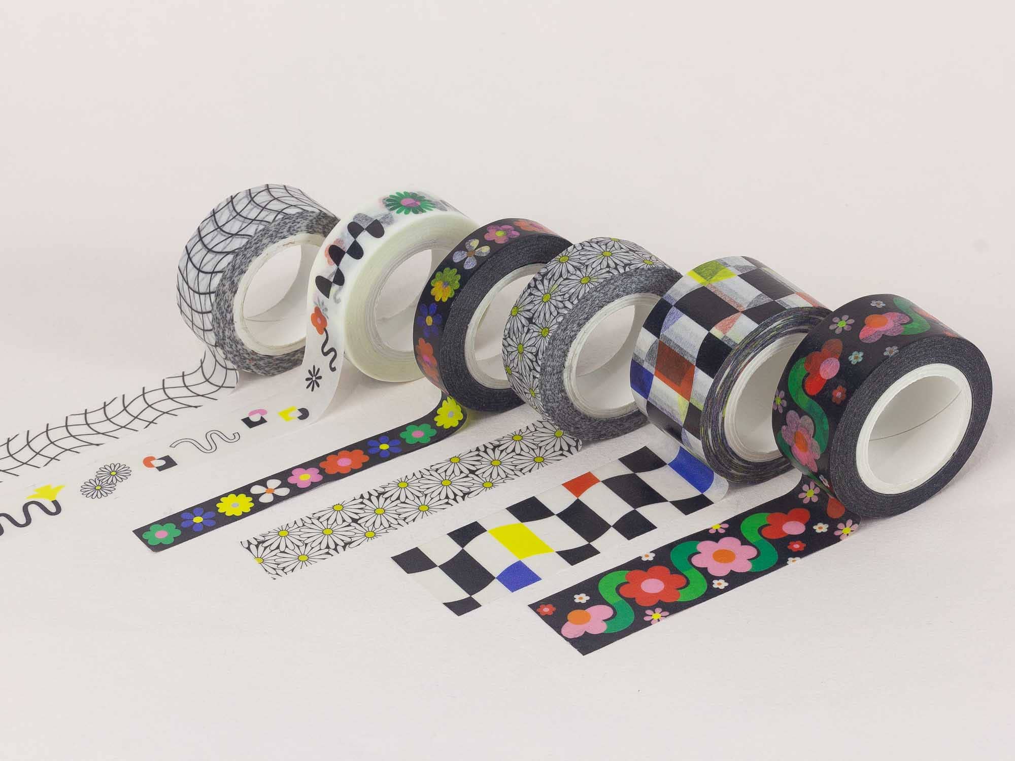 Squiggle Fleurs Abstract Floral Washi Tape - Image 3