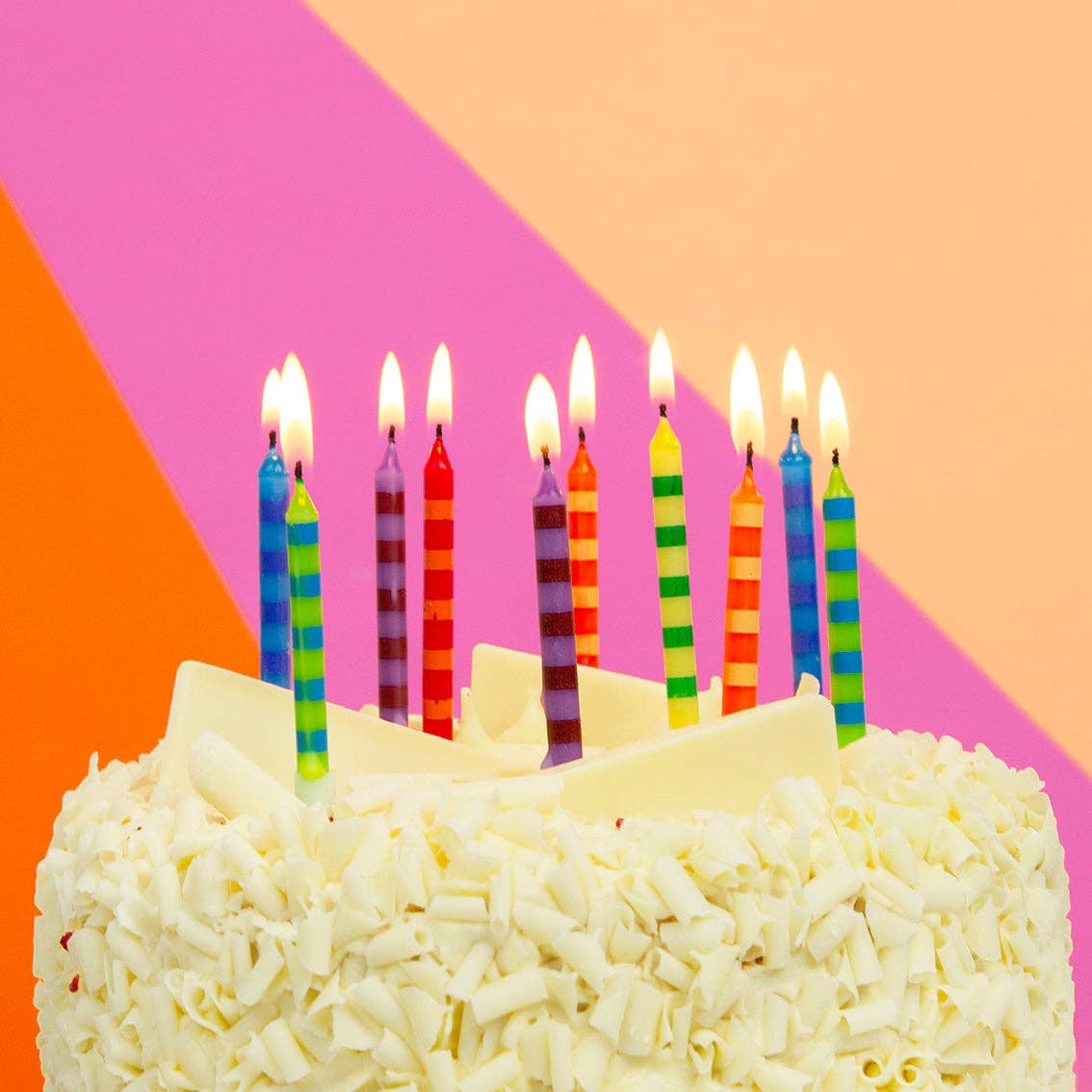 Striped Multicolor Birthday Candles - Image 3